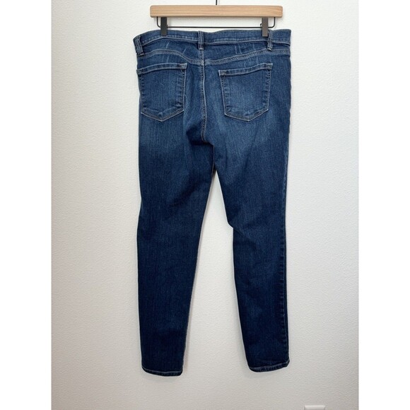 Loft Women's Mid Rise Modern Skinny Jeans Dark Wash Classic Size 32/14 - Picture 4 of 9